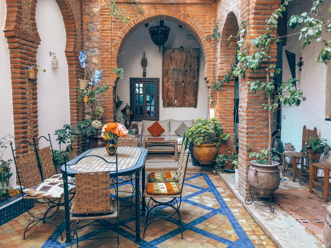 amazing patio with tile and furniture