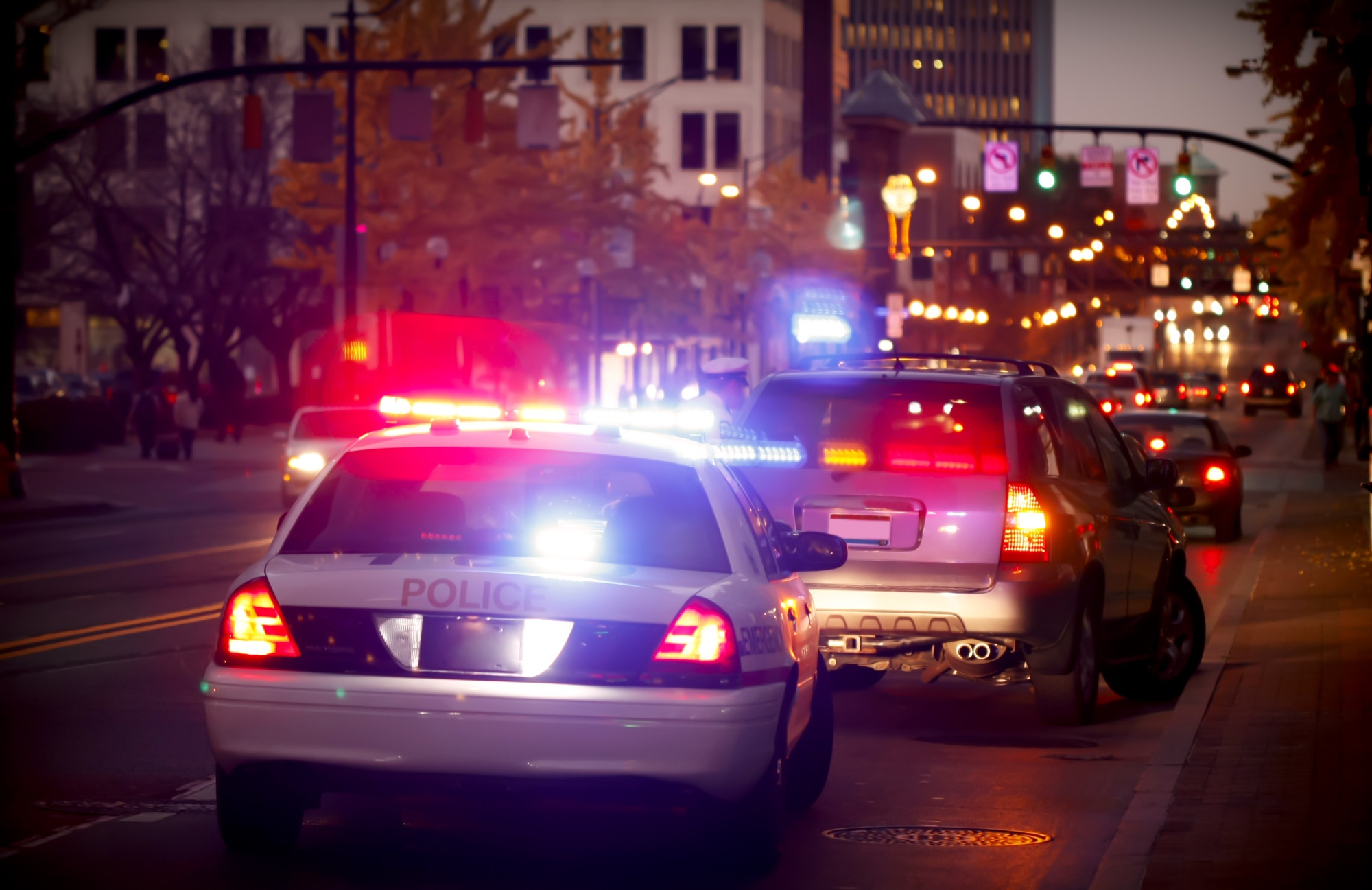 person getting pulled over by police