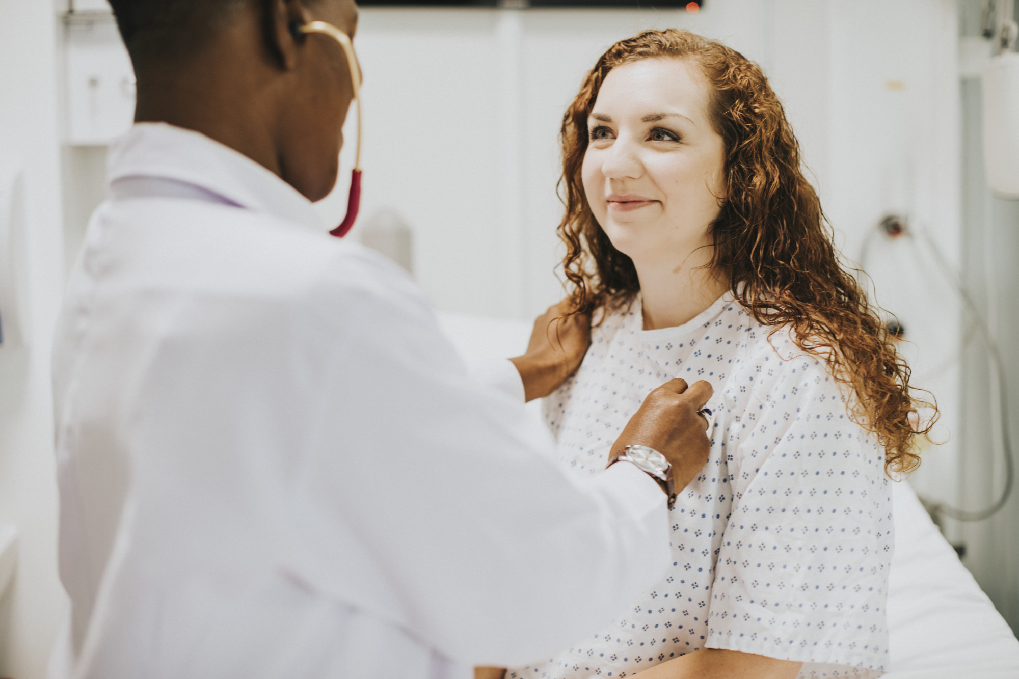 woman getting health check-up