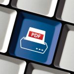 PDF printer icon on button