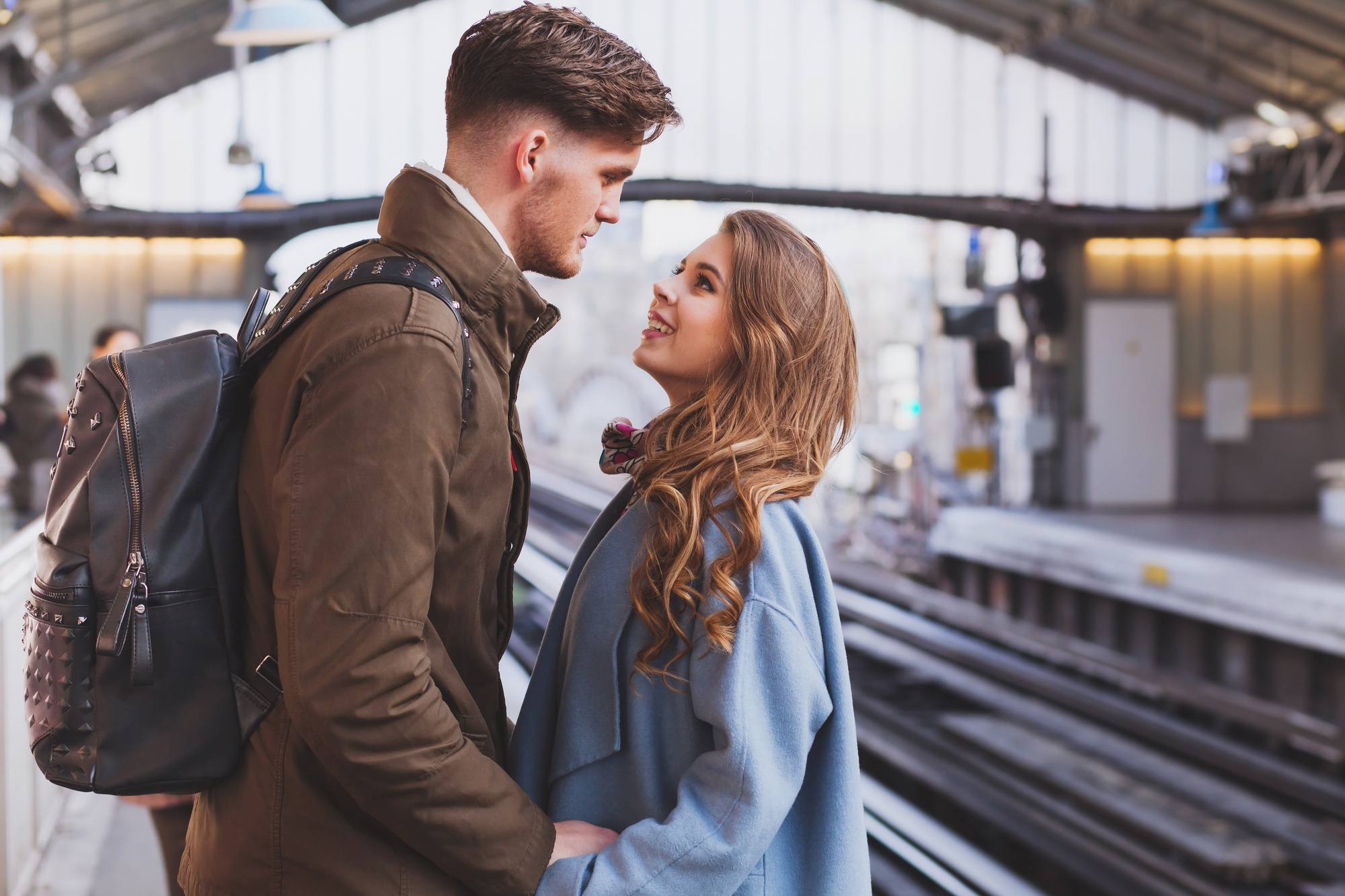 Couple on a Train Station